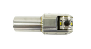 Cabezal de cámara HD de 38 mm con rotación 360° y ángulo de visión de 185°.